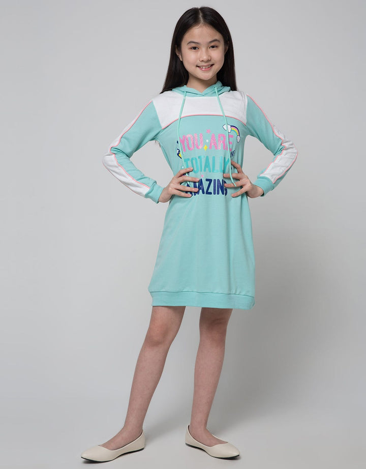 Aero Long Sleeve Midi Dress Hoodie Amazing Girl Team