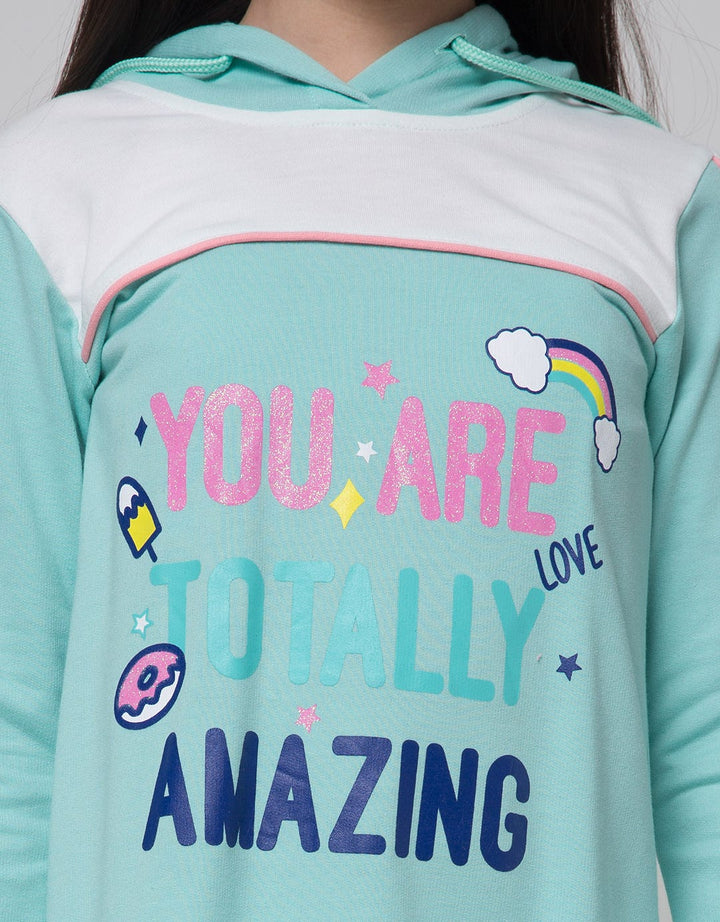 Aero Long Sleeve Midi Dress Hoodie Amazing Girl Team