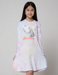 Disney Long Sleeve Midi Dress Tie Dye Princess Girl Power