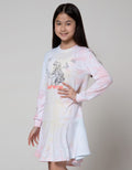 Disney Long Sleeve Midi Dress Tie Dye Princess Girl Power
