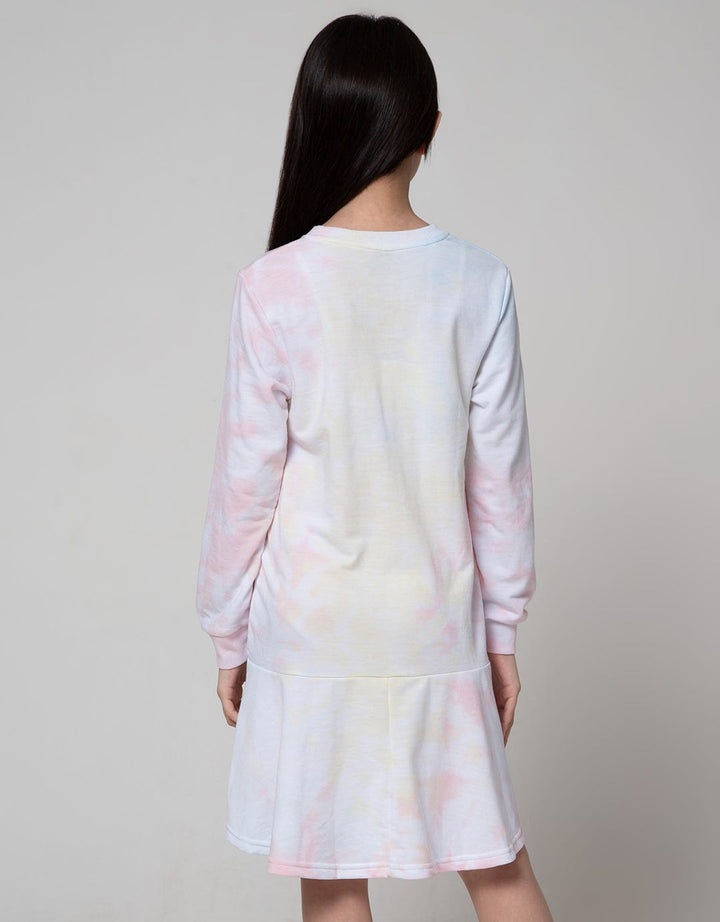 Disney Long Sleeve Midi Dress Tie Dye Princess Girl Power