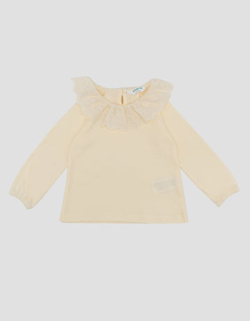 LITTLE M LACE COLLAR PLAIN KAOS BAYI