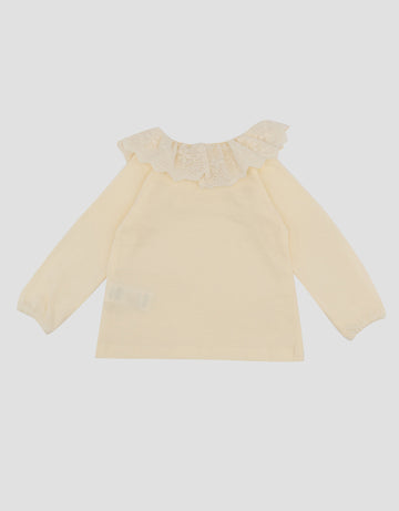 LITTLE M LACE COLLAR PLAIN KAOS BAYI