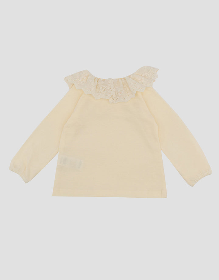 LITTLE M LACE COLLAR PLAIN KAOS BAYI