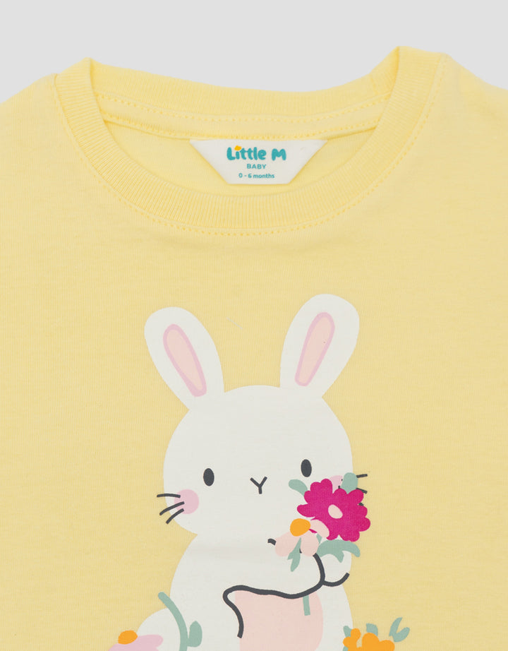 LITTLE M PRINT BUNNY BLOOMING FLOWERS KAOS BAYI