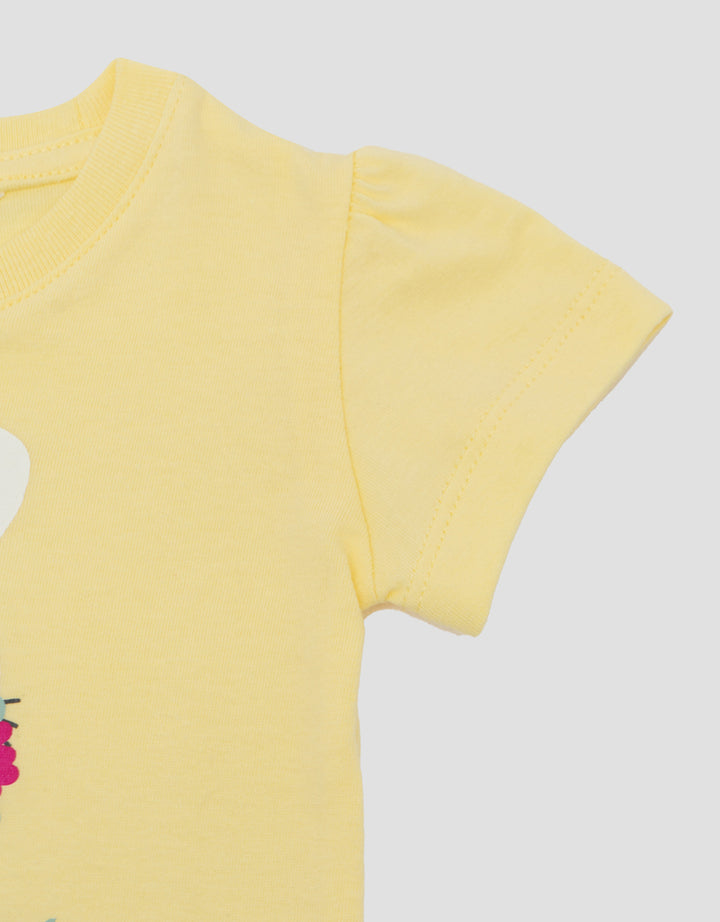 LITTLE M PRINT BUNNY BLOOMING FLOWERS KAOS BAYI