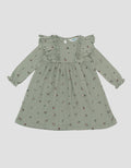LITTLE M KERIPUT FULLPRINT FLOWER MIDI DRESS BAYI