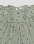 LITTLE M KERIPUT FULLPRINT FLOWER MIDI DRESS BAYI