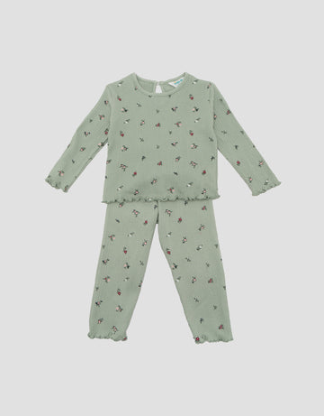 LITTLE M TEXTURE FLOWER SET PAKAIAN BAYI