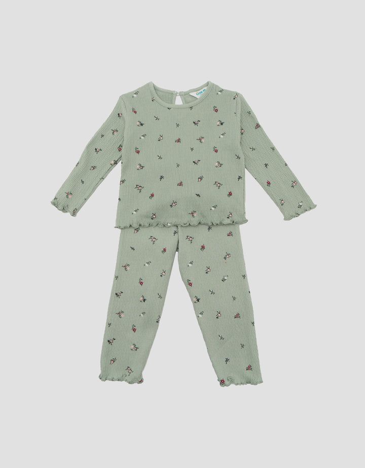 LITTLE M TEXTURE FLOWER SET PAKAIAN BAYI