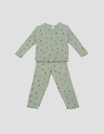 LITTLE M TEXTURE FLOWER SET PAKAIAN BAYI