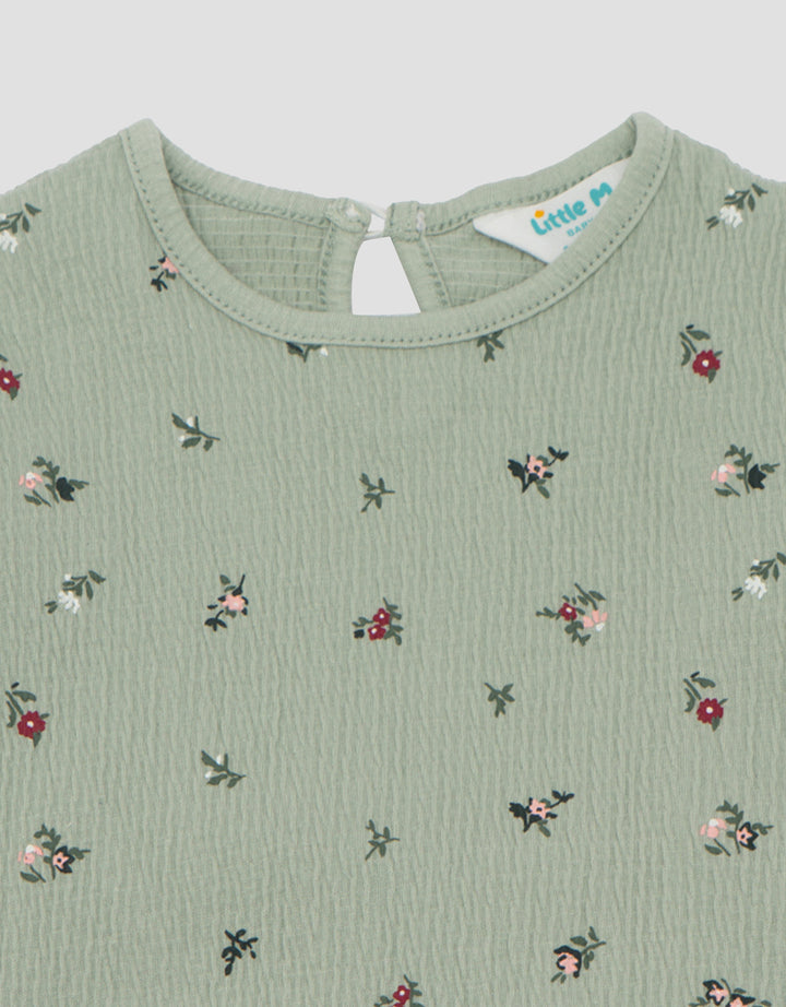 LITTLE M TEXTURE FLOWER SET PAKAIAN BAYI