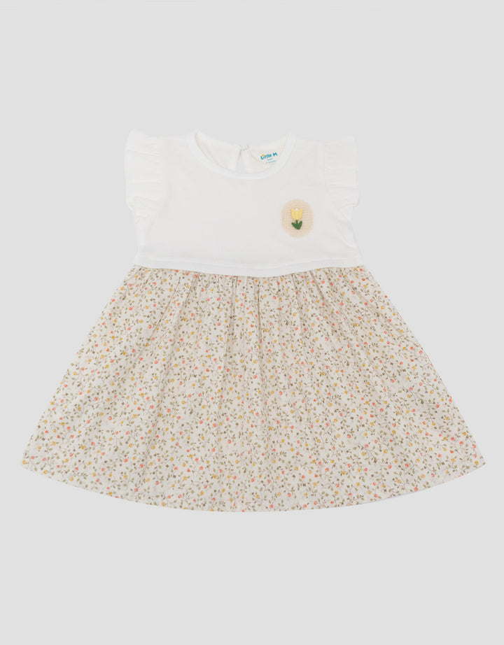 Little M Print Bunga Mix Midi Dress Bayi