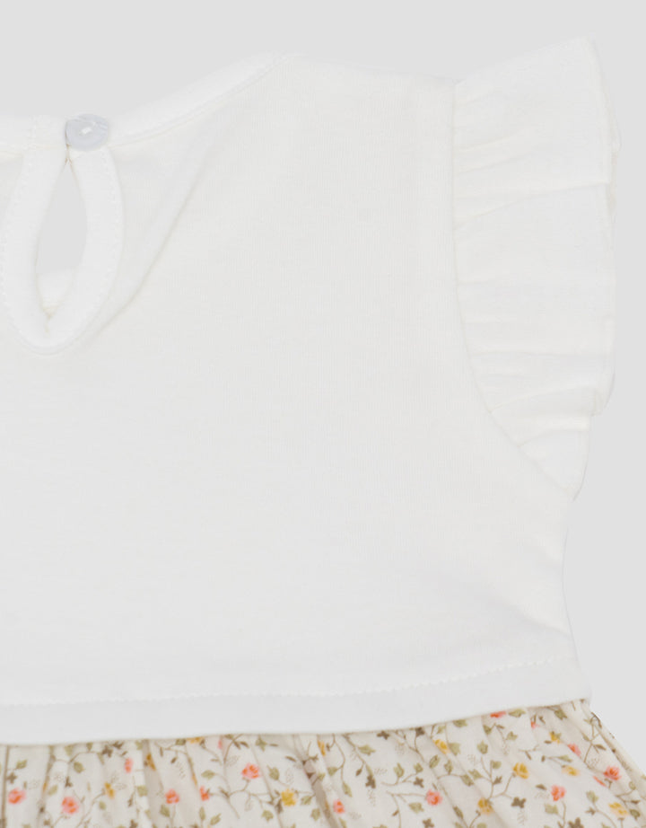 Little M Print Bunga Mix Midi Dress Bayi