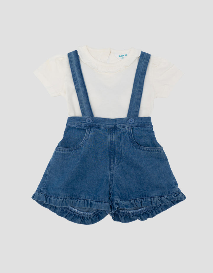 Little M 2Pc Ruffle Jumpsuit Denim Bayi