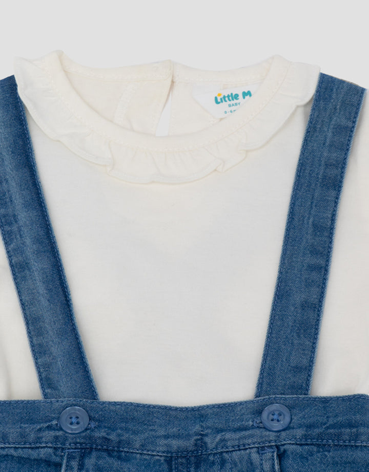 Little M 2Pc Ruffle Jumpsuit Denim Bayi