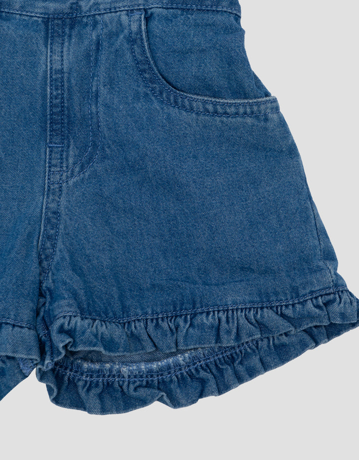 Little M 2Pc Ruffle Jumpsuit Denim Bayi