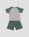 LITTLE M PRINT DINO PAKAIAN SETELAN BAYI