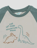 LITTLE M PRINT DINO PAKAIAN SETELAN BAYI