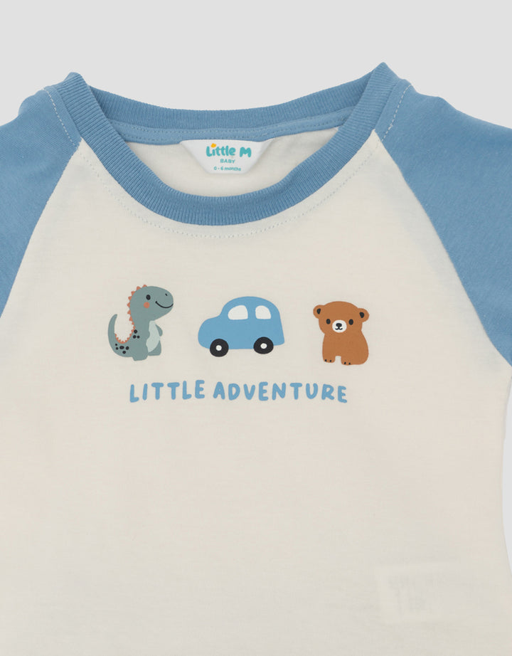 LITTLE M PRINT MINI BEARS PAKAIAN SETELAN BAYI