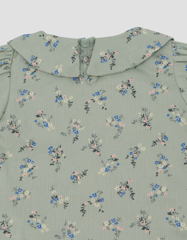 LITTLE M DOUBLE LAYER PRINT FLOWERS PAKAIAN SETELAN BAYI