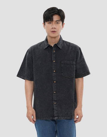 NEVADA COLLAR SULFUR DENIM KEMEJA PRIA
