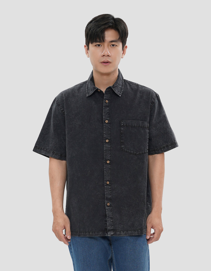 NEVADA COLLAR SULFUR DENIM KEMEJA PRIA