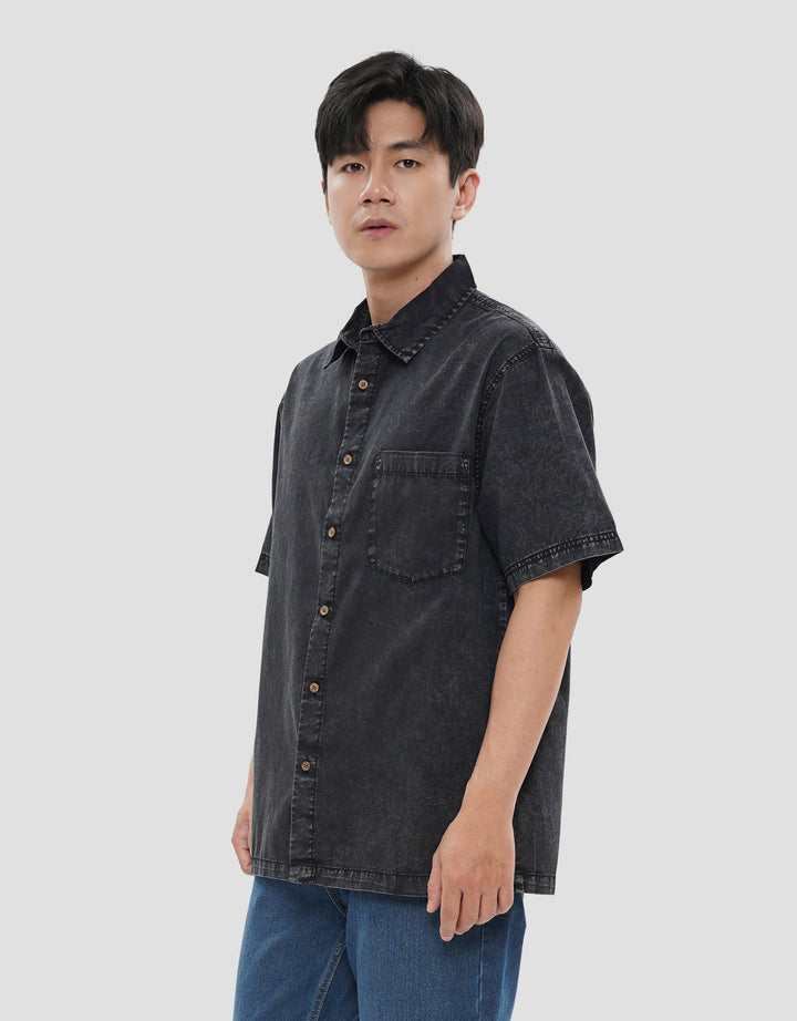 NEVADA COLLAR SULFUR DENIM KEMEJA PRIA