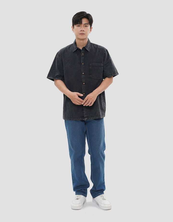 NEVADA COLLAR SULFUR DENIM KEMEJA PRIA