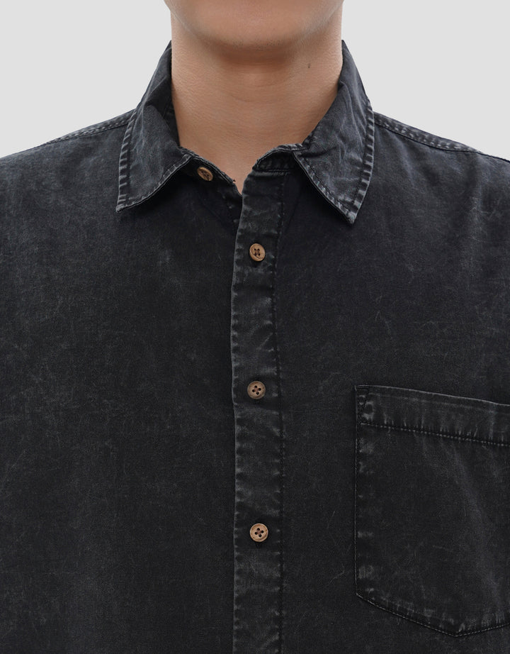 NEVADA COLLAR SULFUR DENIM KEMEJA PRIA