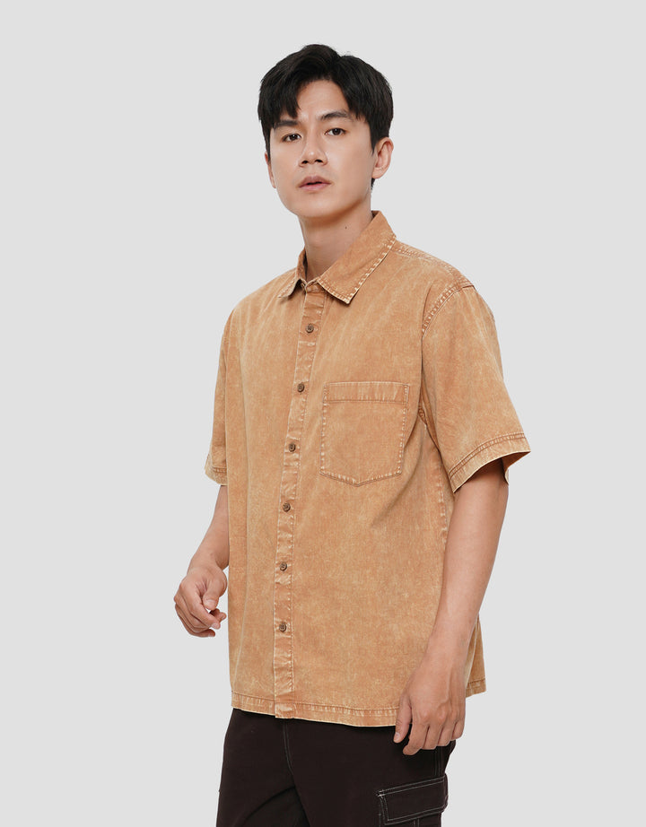 NEVADA COLLAR SULFUR DENIM KEMEJA PRIA