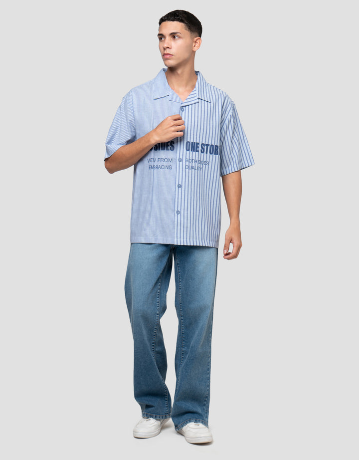 NEVADA CAMP COLLAR STRIPE KEMEJA PRIA