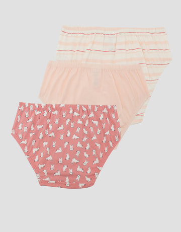 LITTLE M PACK OF 3 BUNNY STRIPE CELANA DALAM ANAK PEREMPUAN