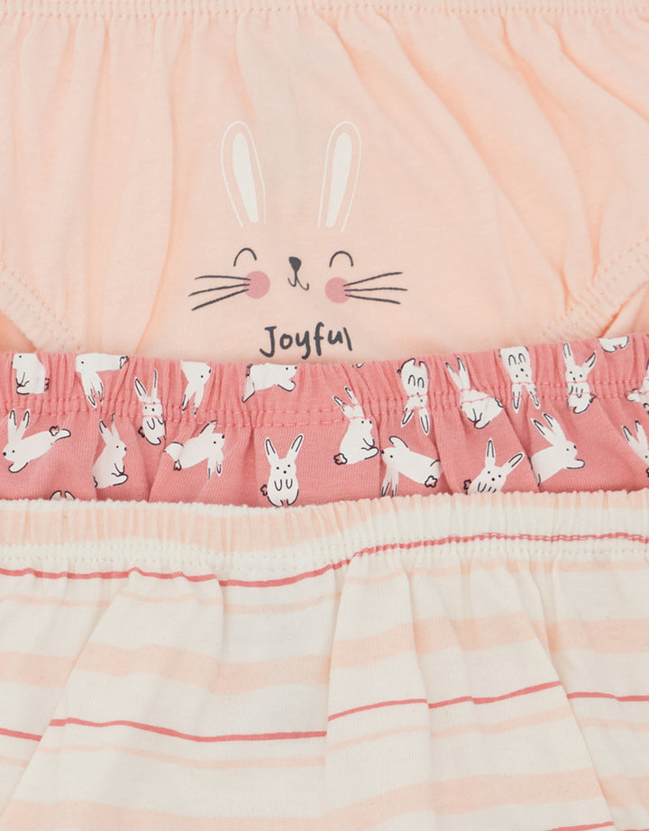 LITTLE M PACK OF 3 BUNNY STRIPE CELANA DALAM ANAK PEREMPUAN