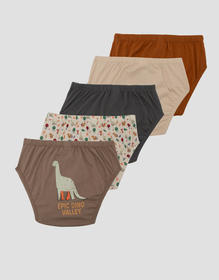 LITTLE M PACK OF 5 FOX DINO CELANA DALAM ANAK LAKI-LAKI