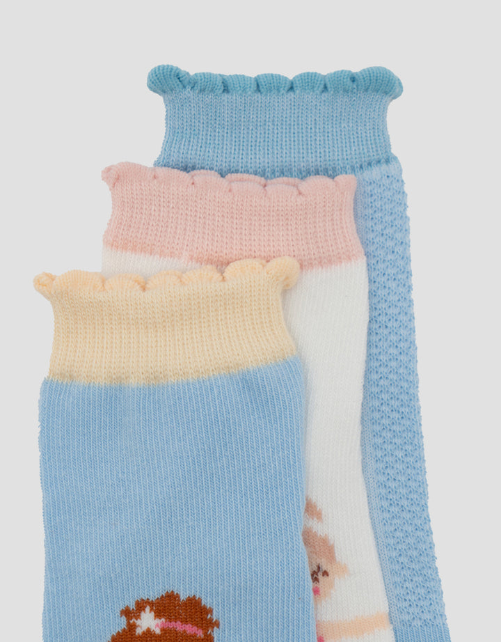 LITTLE M PACK OF 3 BALLERINA KAUS KAKI ANAK PEREMPUAN