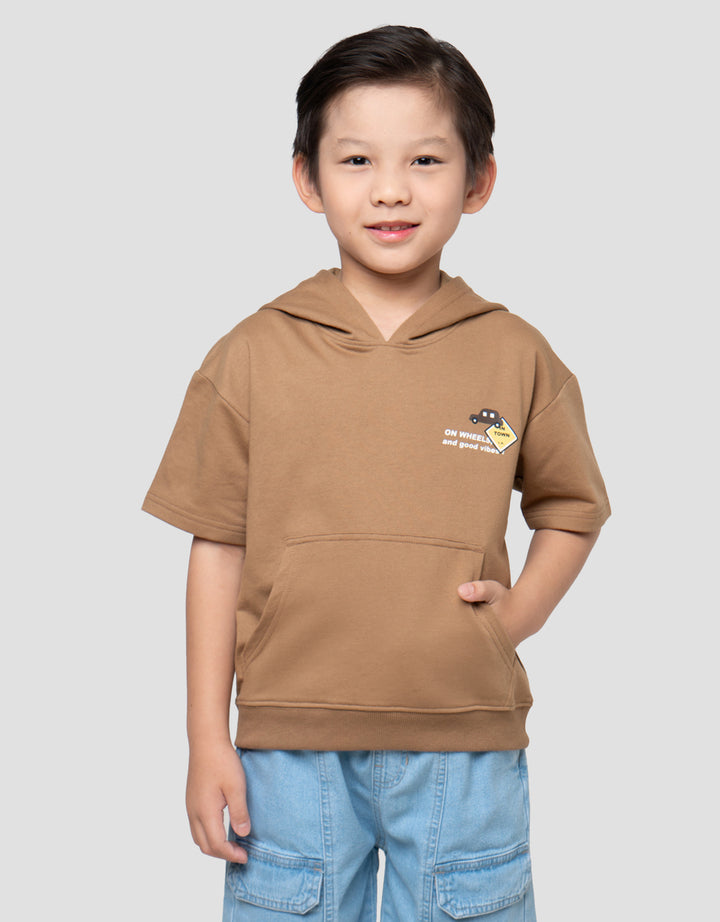 LITTLE M CAR IN TOWN SWEATSHIRT HOODIE ANAK LAKI-LAKI