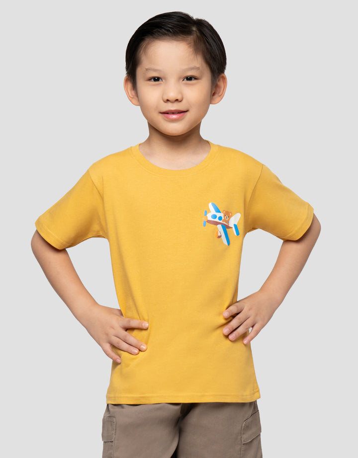 LITTLE M PLANE BEAR KAOS ANAK LAKI-LAKI