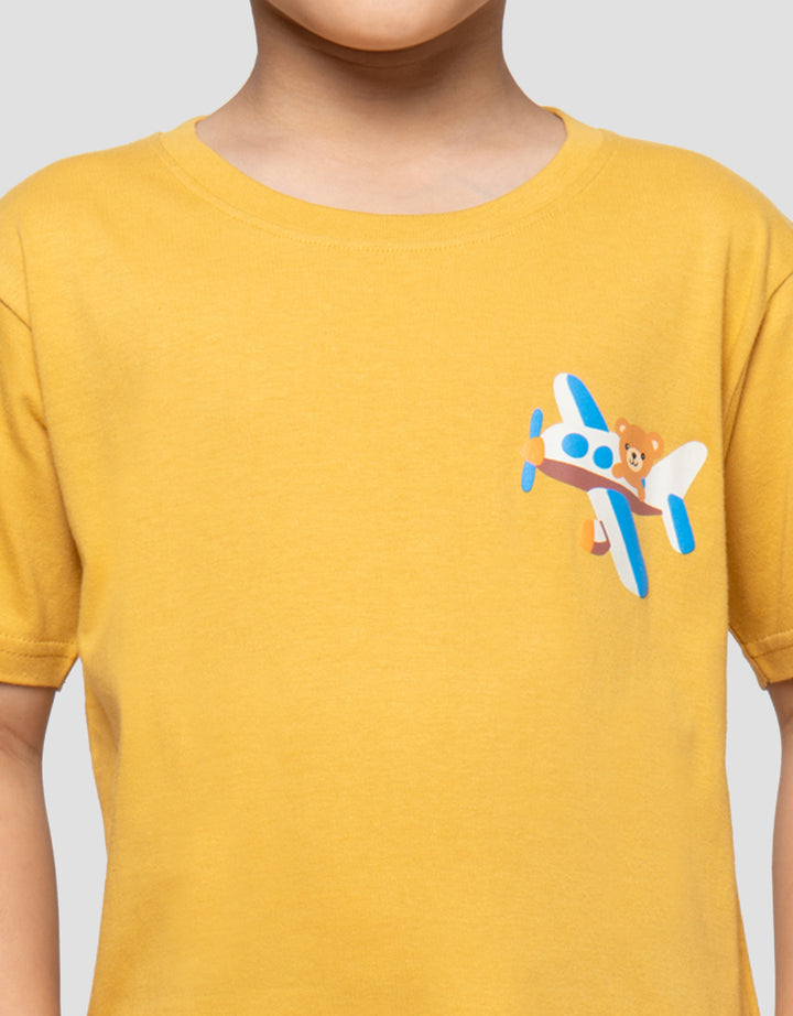 LITTLE M PLANE BEAR KAOS ANAK LAKI-LAKI
