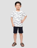 Little M Fullprint Dino Print Pakaian Setelan Anak Laki-laki