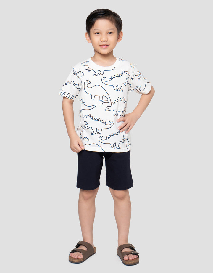 Little M Fullprint Dino Print Pakaian Setelan Anak Laki-laki