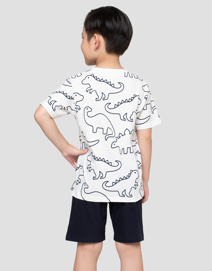 Little M Fullprint Dino Print Pakaian Setelan Anak Laki-laki