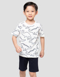 Little M Fullprint Dino Print Pakaian Setelan Anak Laki-laki