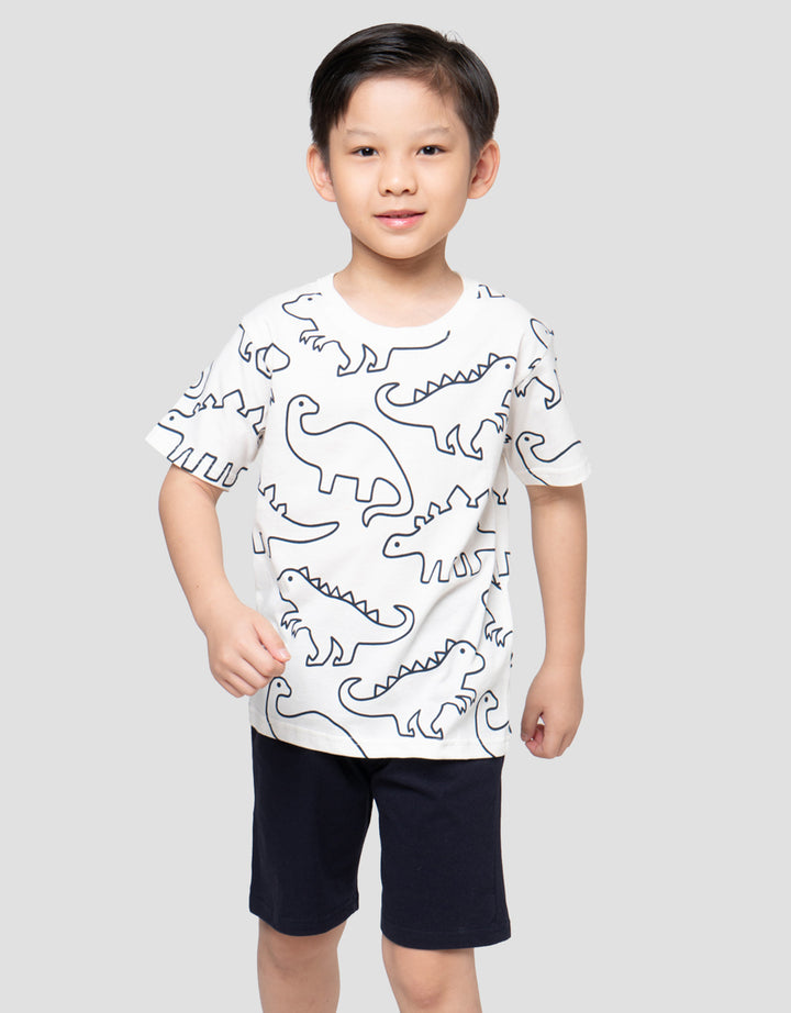 Little M Fullprint Dino Print Pakaian Setelan Anak Laki-laki