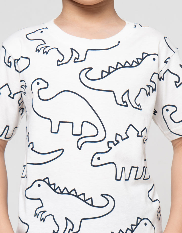 Little M Fullprint Dino Print Pakaian Setelan Anak Laki-laki