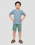 Little M Fullprint Car Print Pakaian Setelan Anak Laki-laki