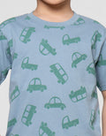 Little M Fullprint Car Print Pakaian Setelan Anak Laki-laki