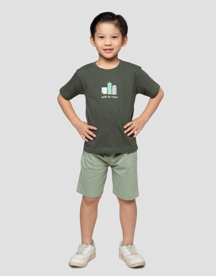 LITTLE M PRINT WILD IN TOWN PRINT  PAKAIAN SETELAN ANAK LAKI-LAKI