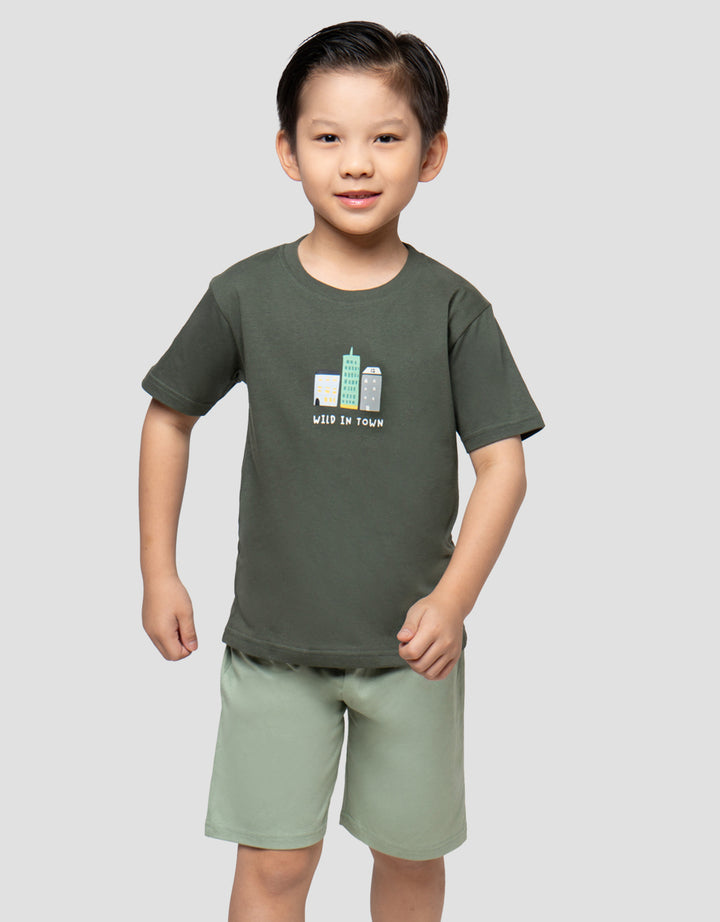 LITTLE M PRINT WILD IN TOWN PRINT  PAKAIAN SETELAN ANAK LAKI-LAKI