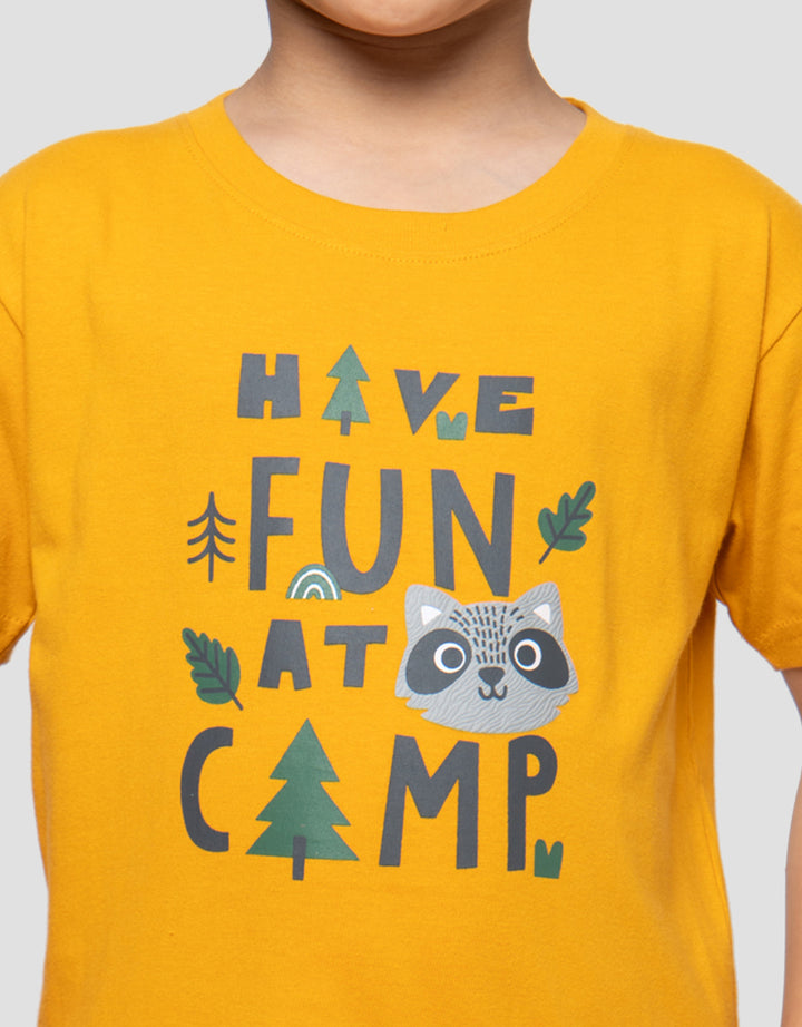 LITTLE M PRINT HAVE FUN AT CAMP PAKAIAN SETELAN ANAK LAKI-LAKI